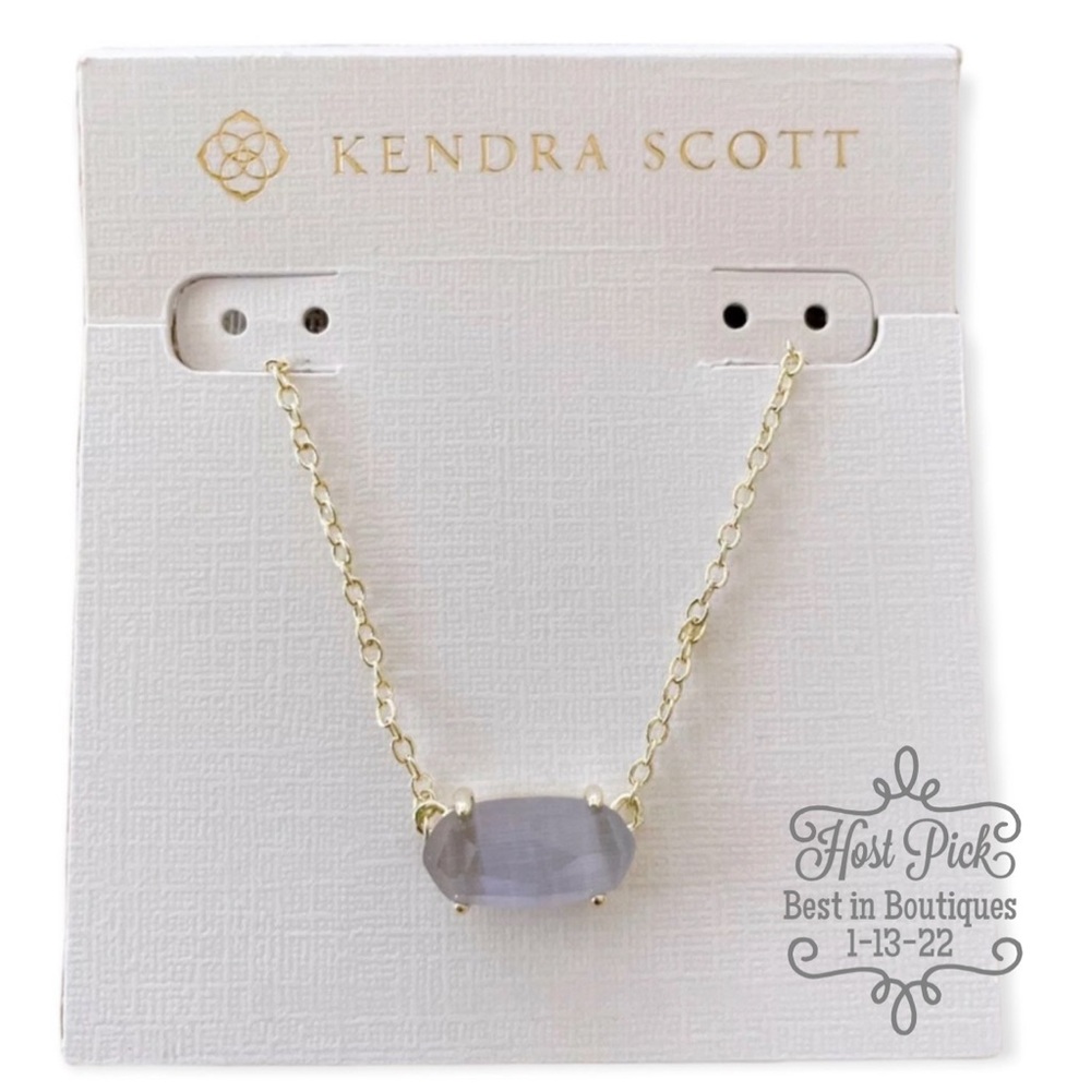 KENDRA SCOTT Ever Pendant Necklace Gold Slate Cats Eye Dichroic Glass Layering